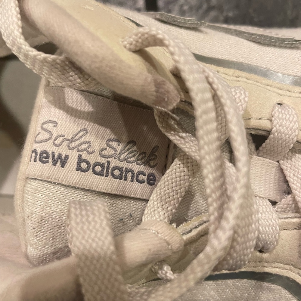 New Balance Beige and Silver Sneakers - Picture 7 of 9